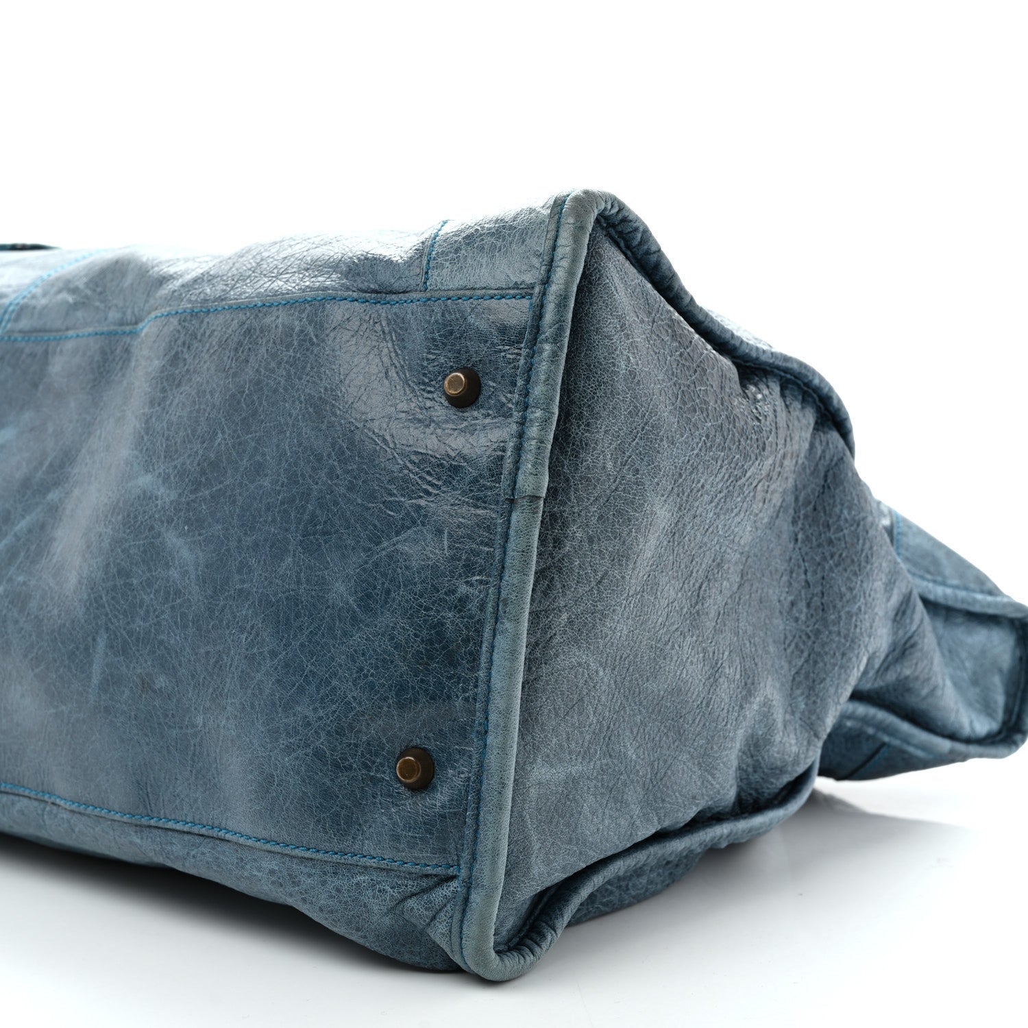 Balenciaga Agneau Classic Hardware Weekender Turquoise 10 of 16