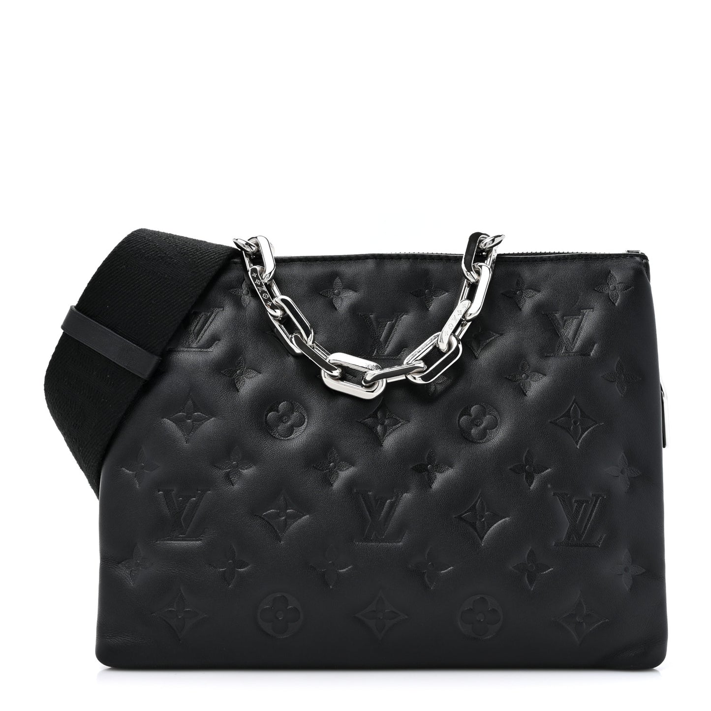 Lambskin Embossed Monogram Coussin PM Black