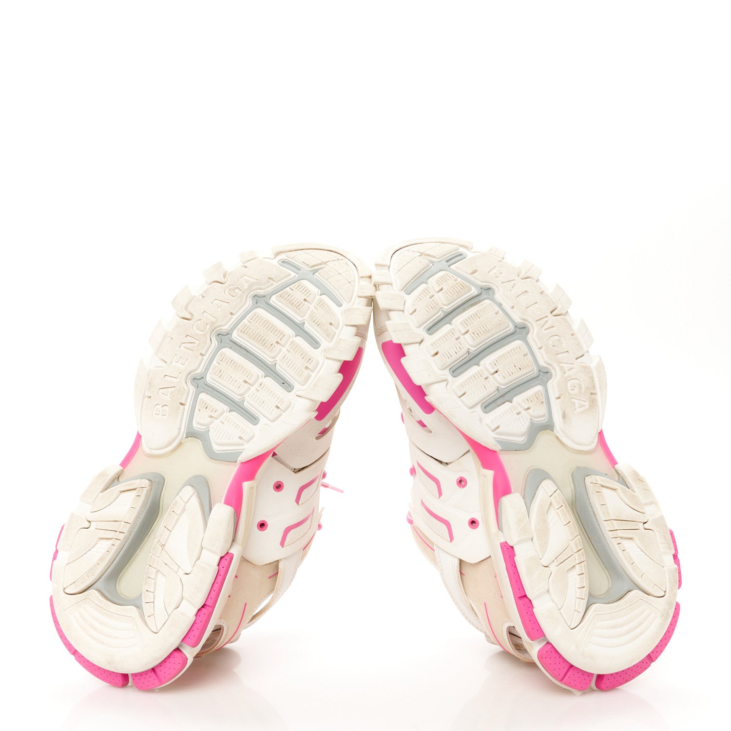 Balenciaga Mesh Rubber Bi-Color Womens Track Sneakers 40 White Fluo Pink 6 of 10