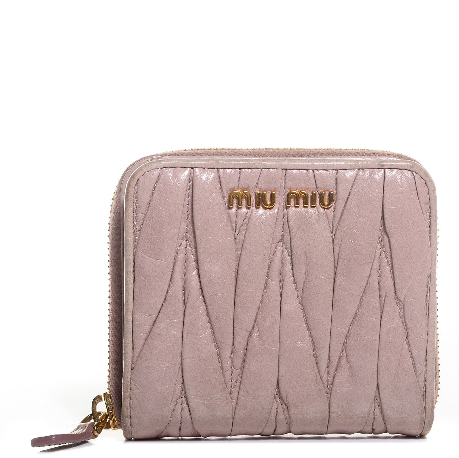 Miu Miu Matelasse Compact Wallet Deserto 1 of 8