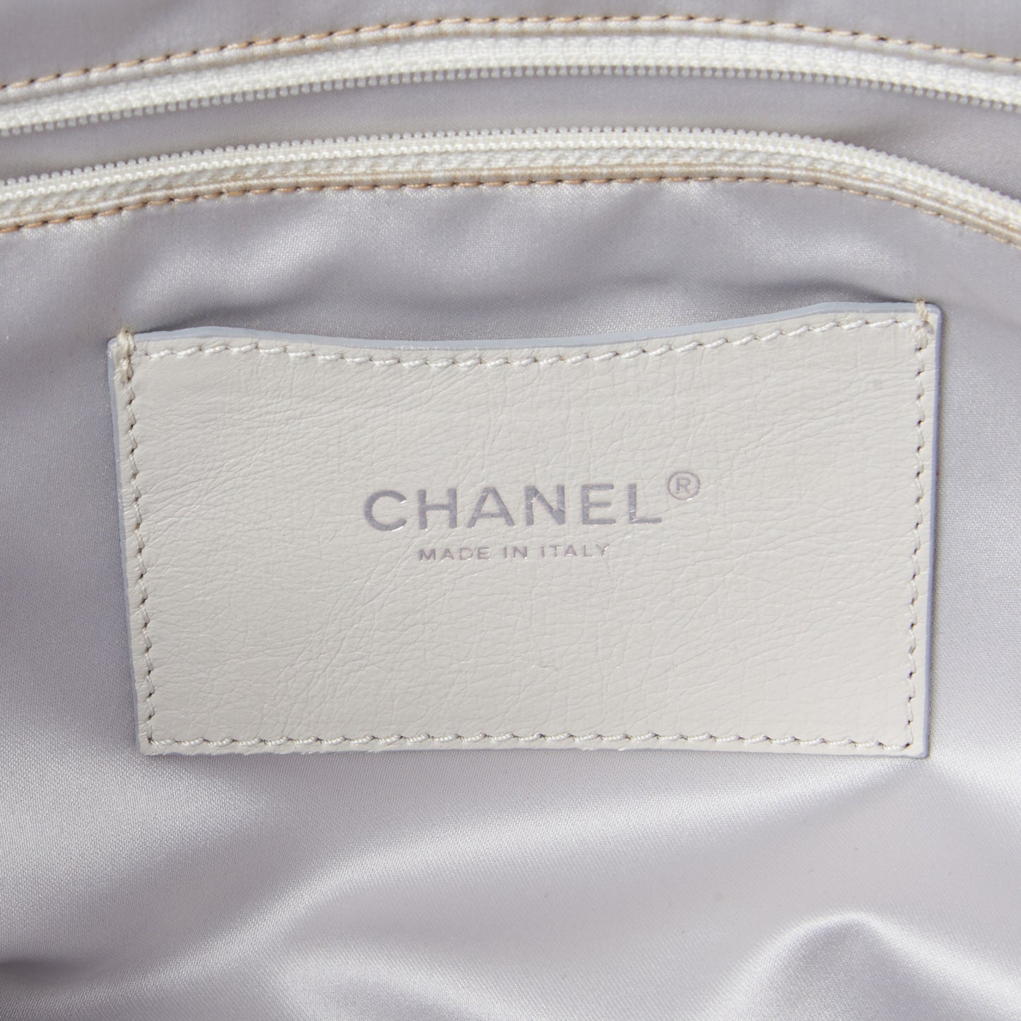 Glazed Calfskin Large On The Road Tote Light Grey