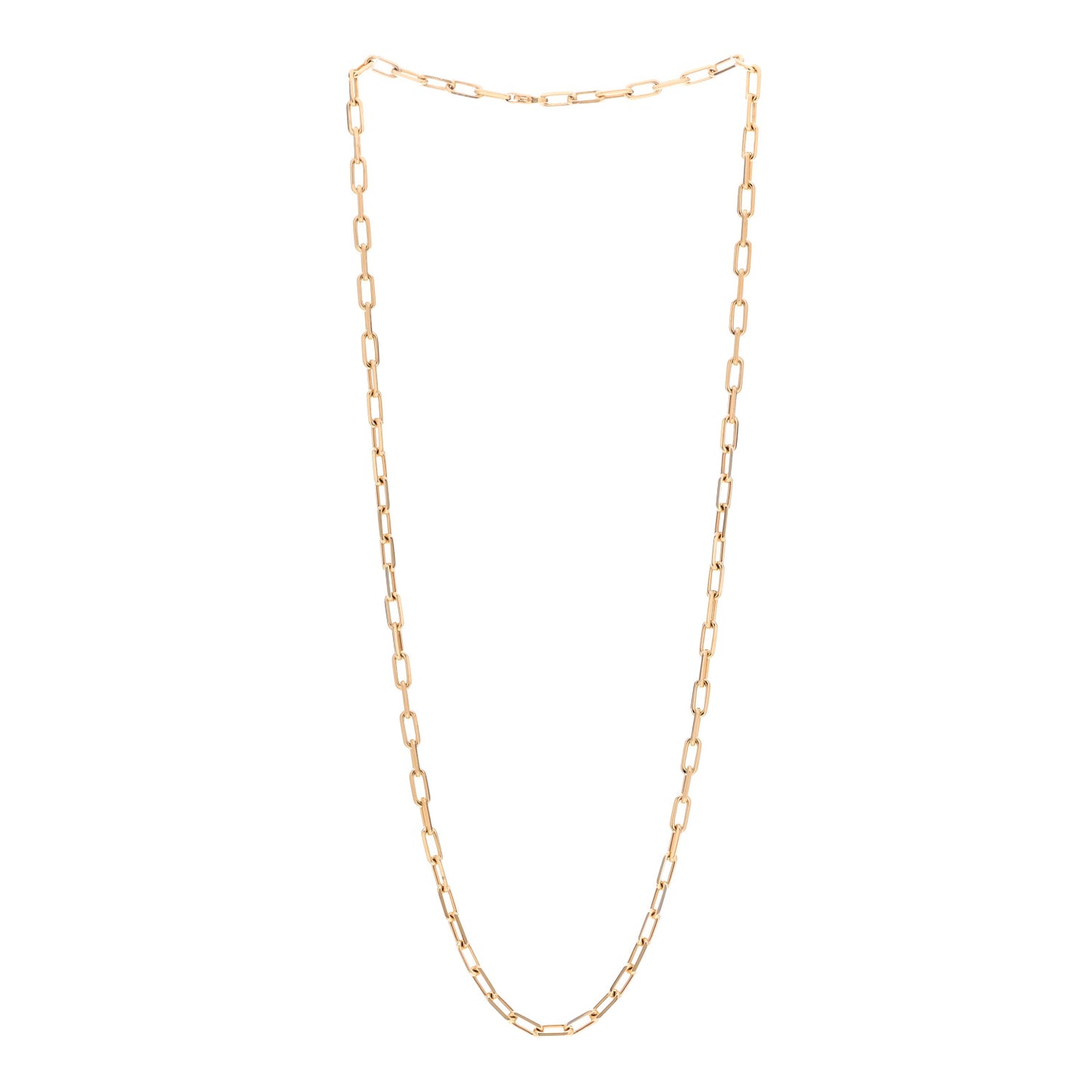 18K Yellow Gold SM Santos De Cartier Link Necklace 22"