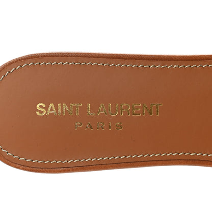 Saint Laurent Calfskin Tribute 05 Slide Sandals 38 Amber 7 of 12
