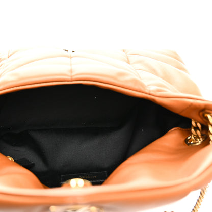 Saint Laurent Lambskin Quilted Small Loulou Puffer Monogram Chain Satchel Dark Honey 5 of 10