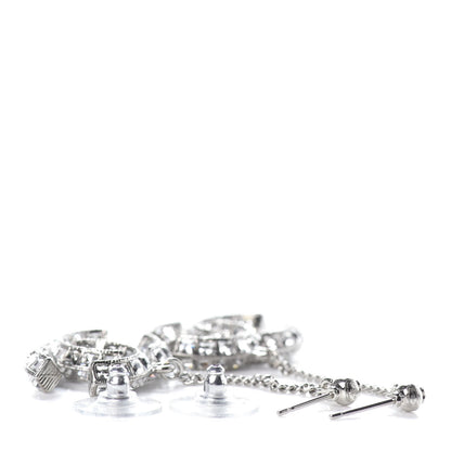 Chanel Baguette Crystal CC Drop Earrings Silver 3 of 4
