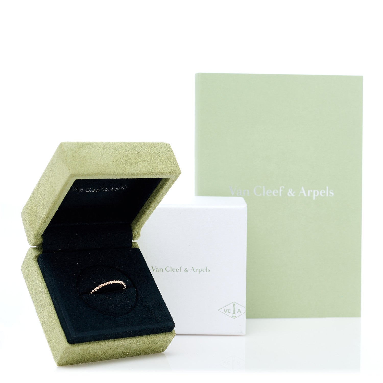 Van Cleef & Arpels 18K Rose Gold Small Perlee Ring 58 8.25 5 of 5