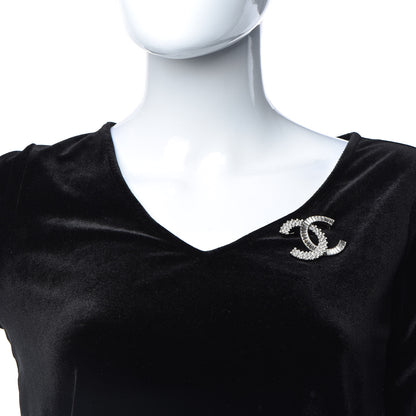 Chanel Crystal CC Brooch Silver 2 of 5