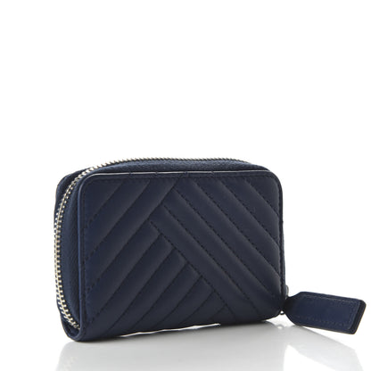 Chanel Lambskin Quilted CC Crossing Zip Around Coin Purse Navy 3 of 11