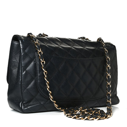Chanel Caviar Quilted Jumbo Single Flap Black 2 of 11