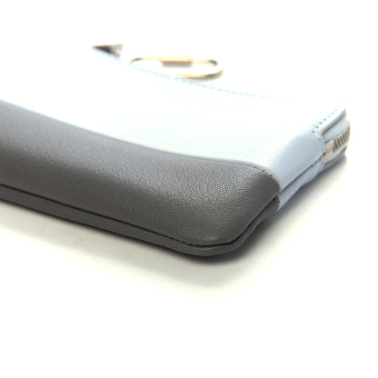 Celine Lambskin Bi-Color Solo Coin Card Case Blue Grey 9 of 9