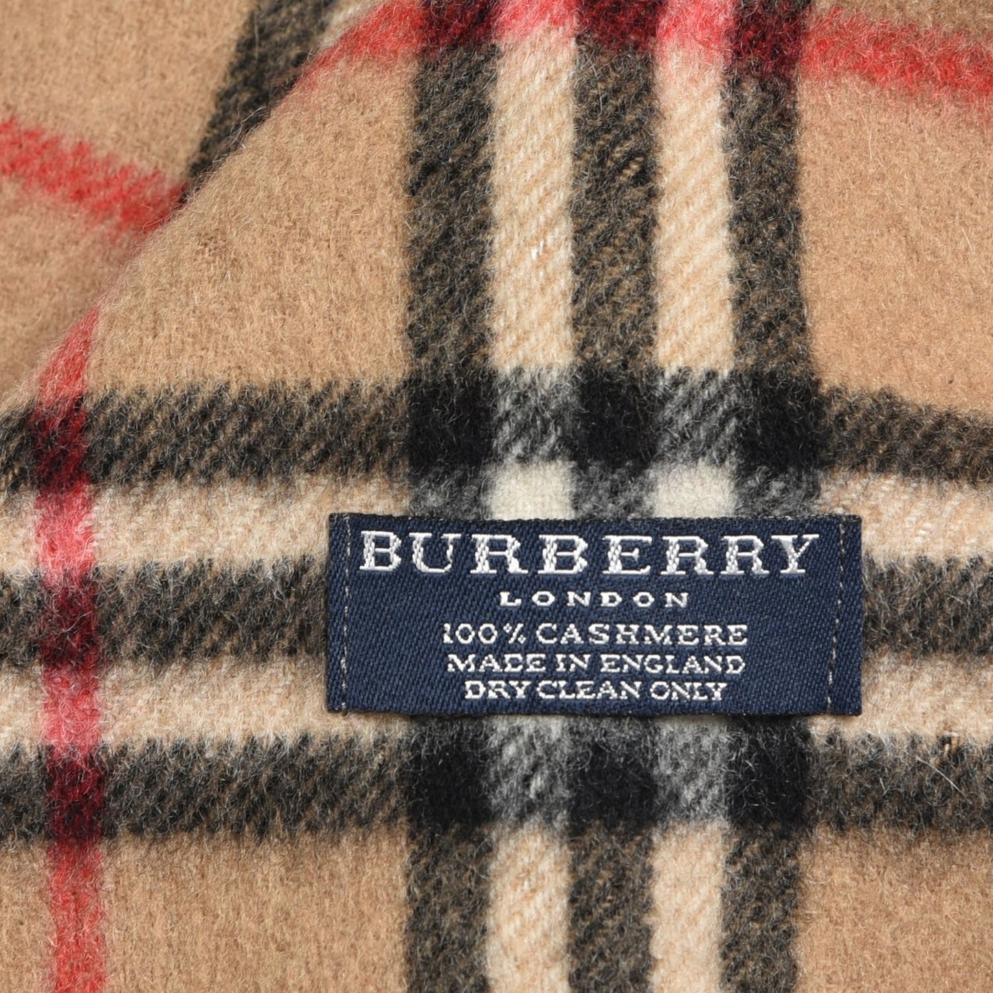Cashmere House Check Fringe Scarf Camel