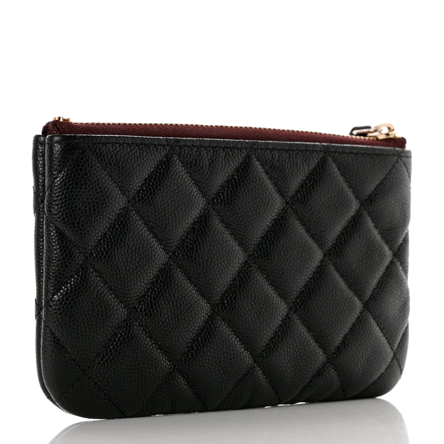 Caviar Quilted Small Cosmetic Case Black