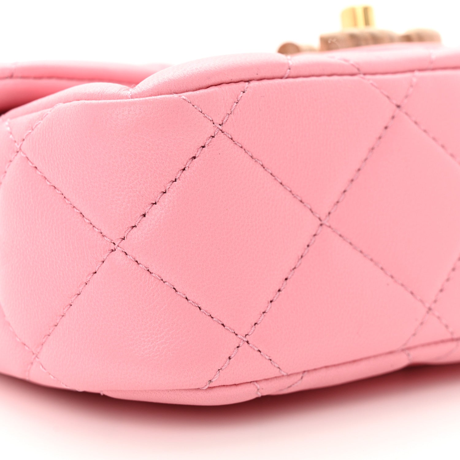 Chanel Lambskin Wenge Quilted Mini Fashion Wood Square Flap Pink 9 of 10