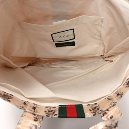 Gucci X COME DE GARCONS Plastic Web Floral Paper Shopper Tote 6 of 11