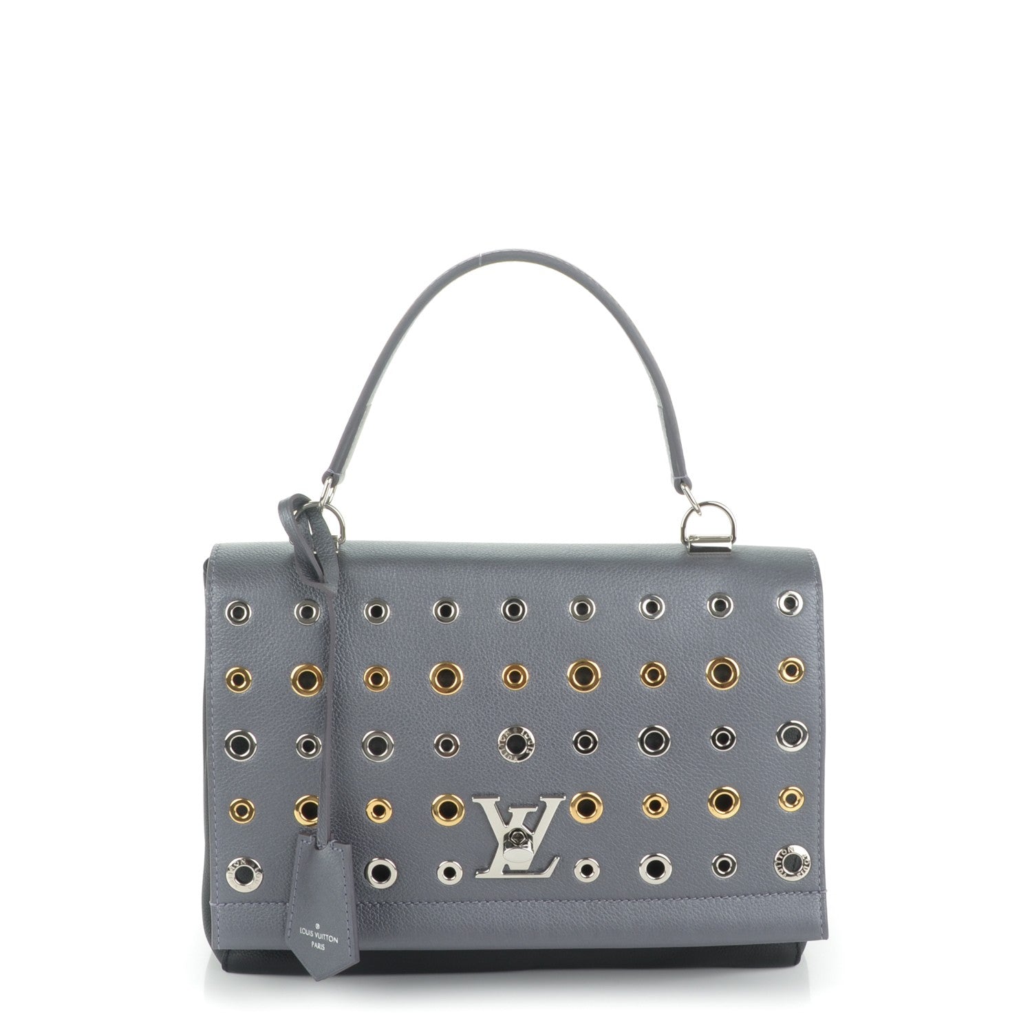 Louis Vuitton Soft Calfskin Eyelet Lockme II Top Handle Gris Silver 1 of 6