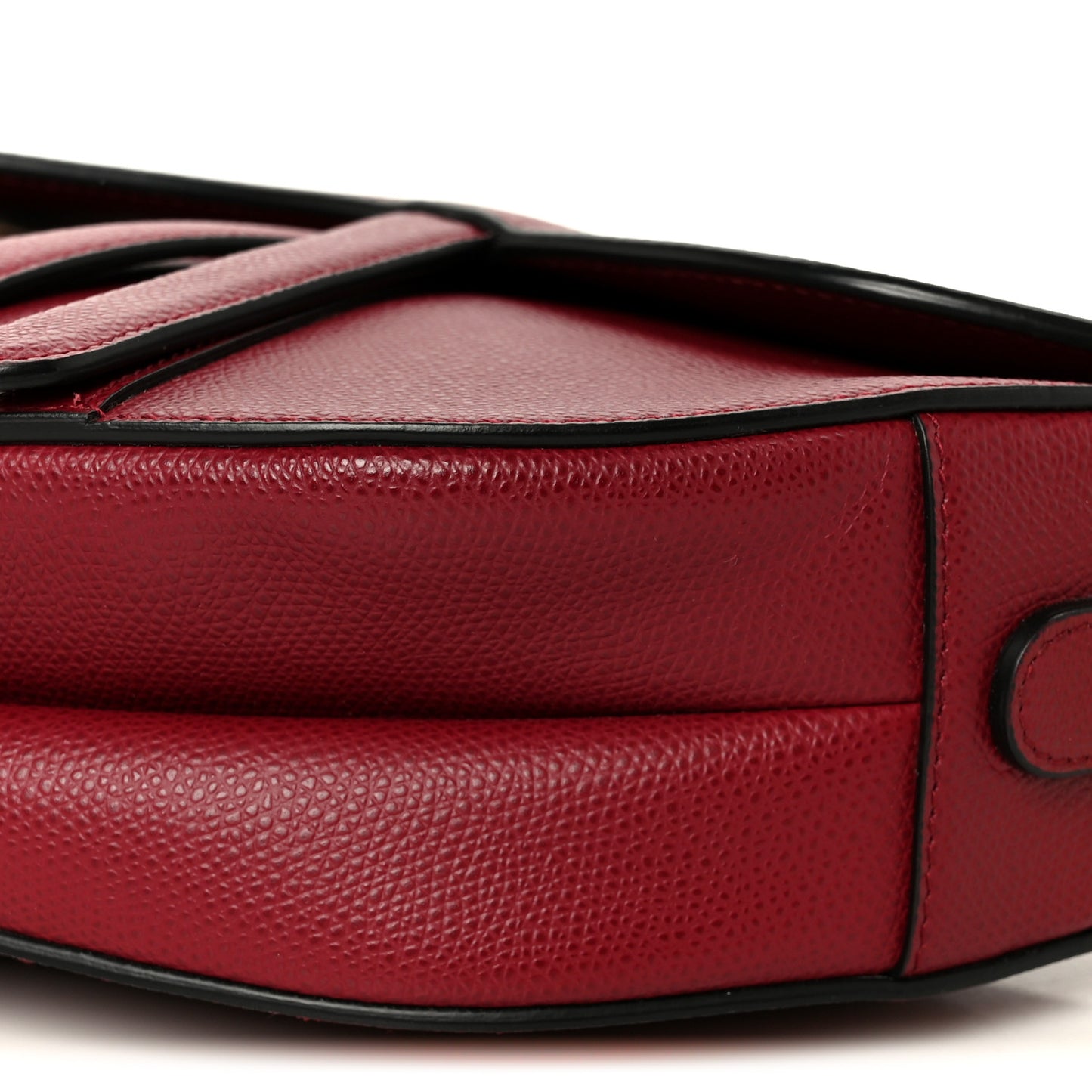 Grained Calfskin Saddle Bag Red