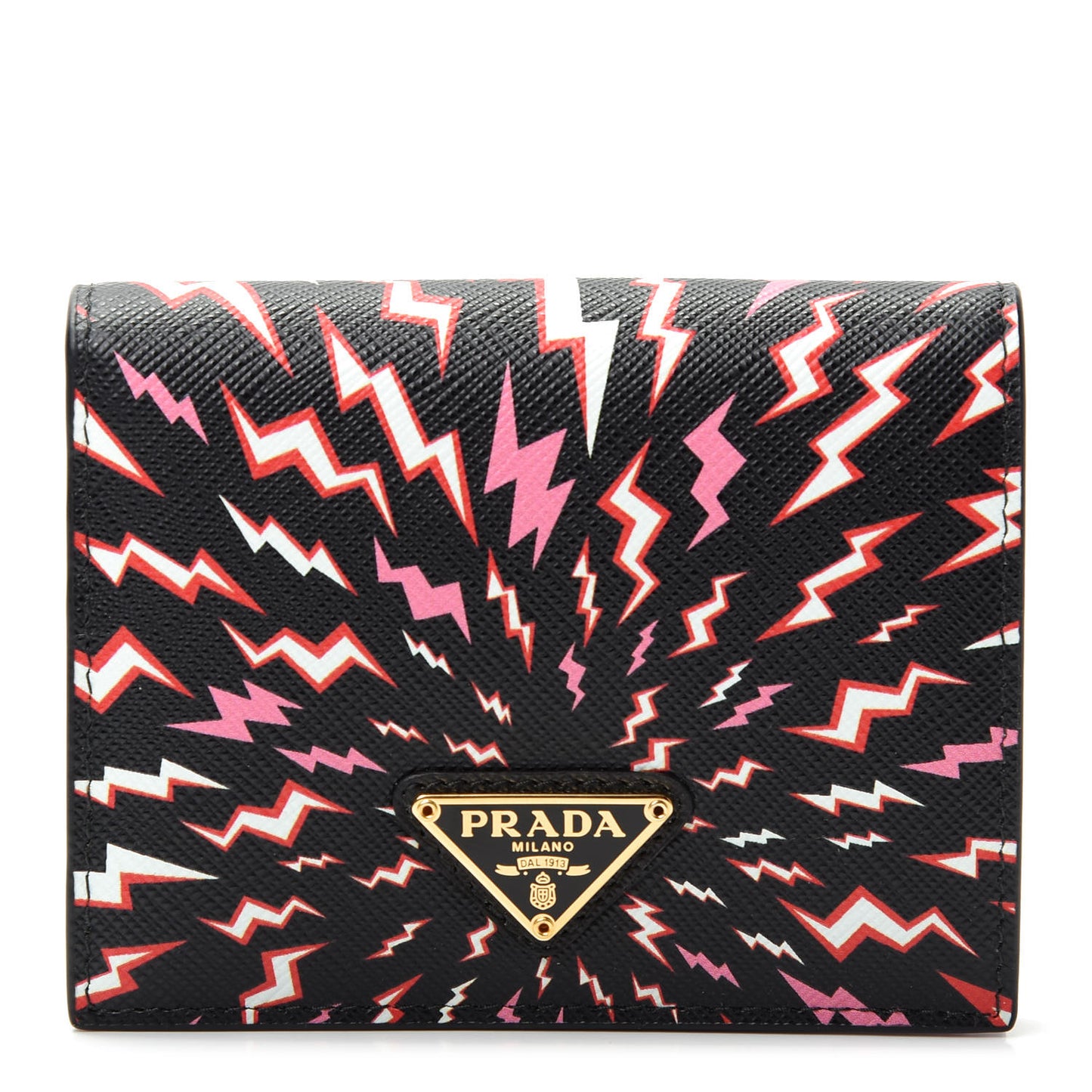 X UNIVERSAL STUDIOS Saffiano Thunder Frankenstein Print Coin Case Card Holder Wallet Lacca