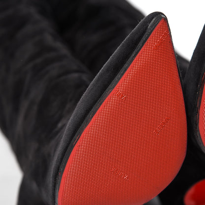 Christian Louboutin Veau Velours Ishtar Botta 100 Knee Boots 40.5 Black 8 of 9