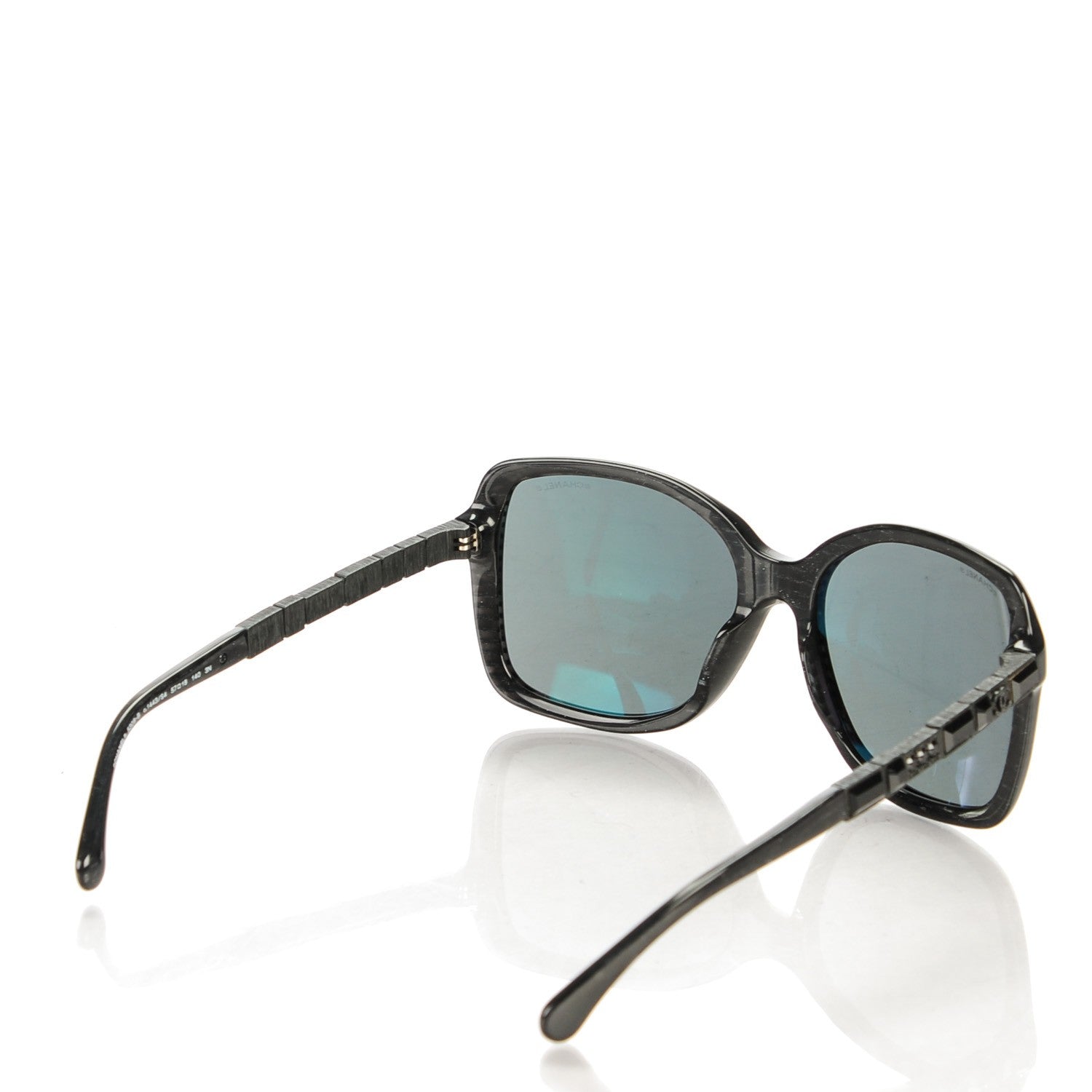 Chanel Crystal Baguette Polarized Square Sunglasses 5308-B Black 2 of 7