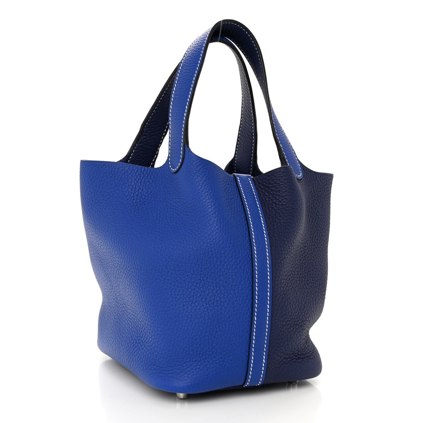 Taurillon Clemence Casaque Picotin Lock 18 PM Bleu Electrique Bleu Encre