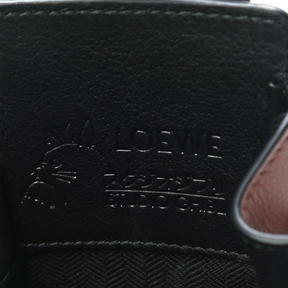 Loewe X Spirited Away Calfskin Textile Susuwatari Mini Hammock Shoulder Bag Havane Ecru 6 of 9