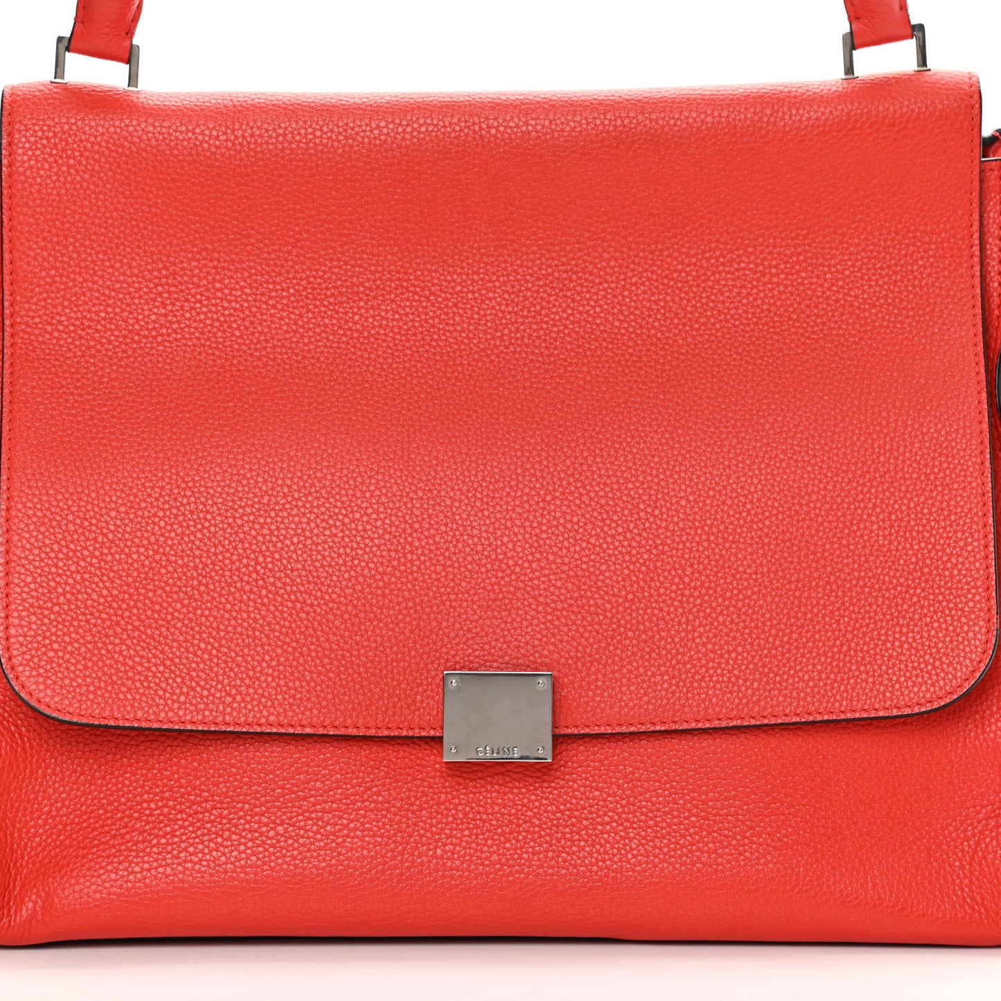 Drummed Calfskin Suede Large Trapeze Vermillion