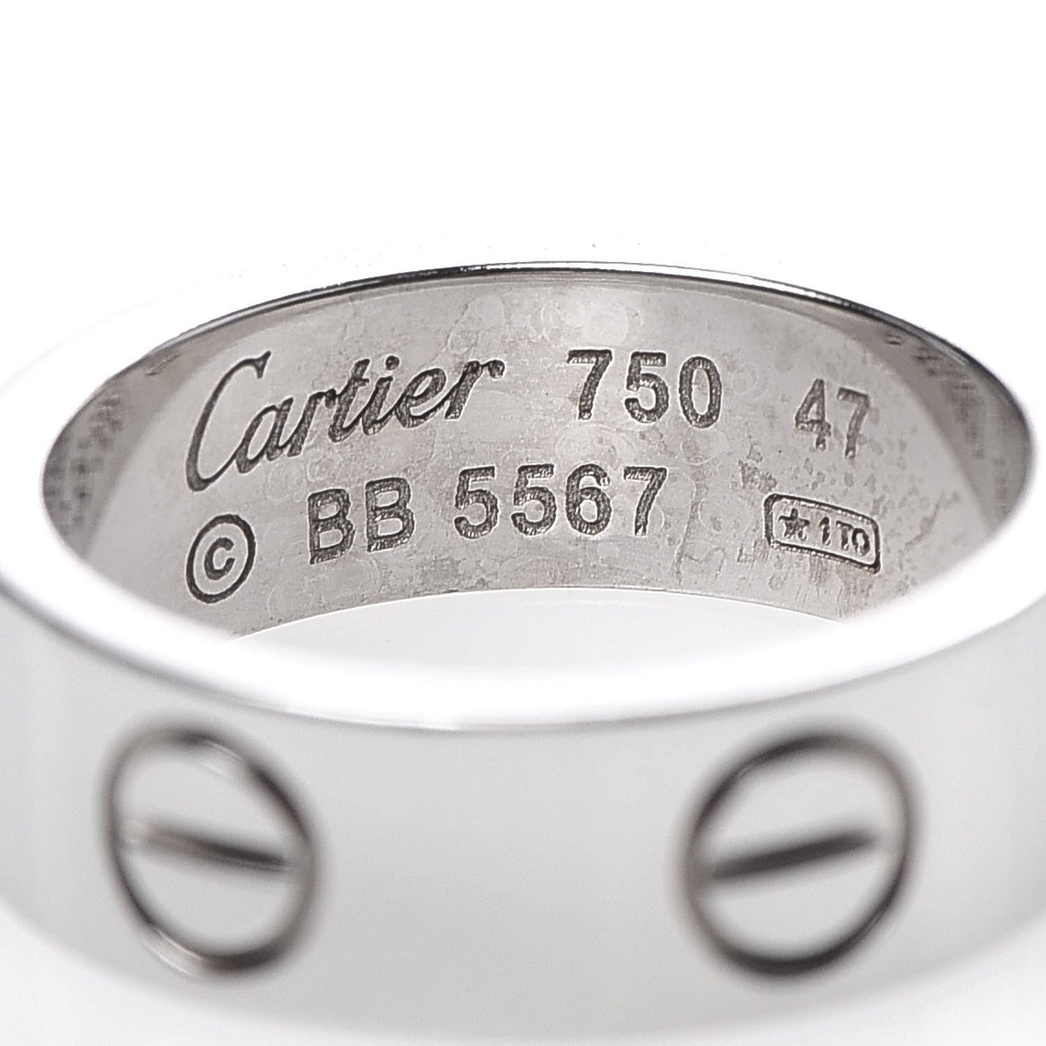 Cartier 18K White Gold 5.5mm LOVE Ring 47 4 4 of 4