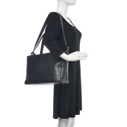 Chanel Caviar Large CC Shoulder Bag Black 2 of 13