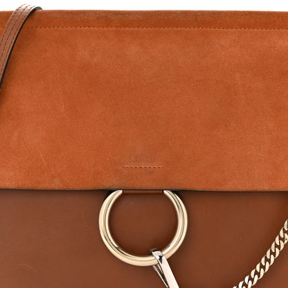 Chloe Suede Calfskin Medium Faye Shoulder Bag Tobacco 7 of 12