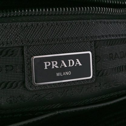 Prada Tessuto Nylon Saffiano Metal Triangle Logo Work Bag Black 6 of 12