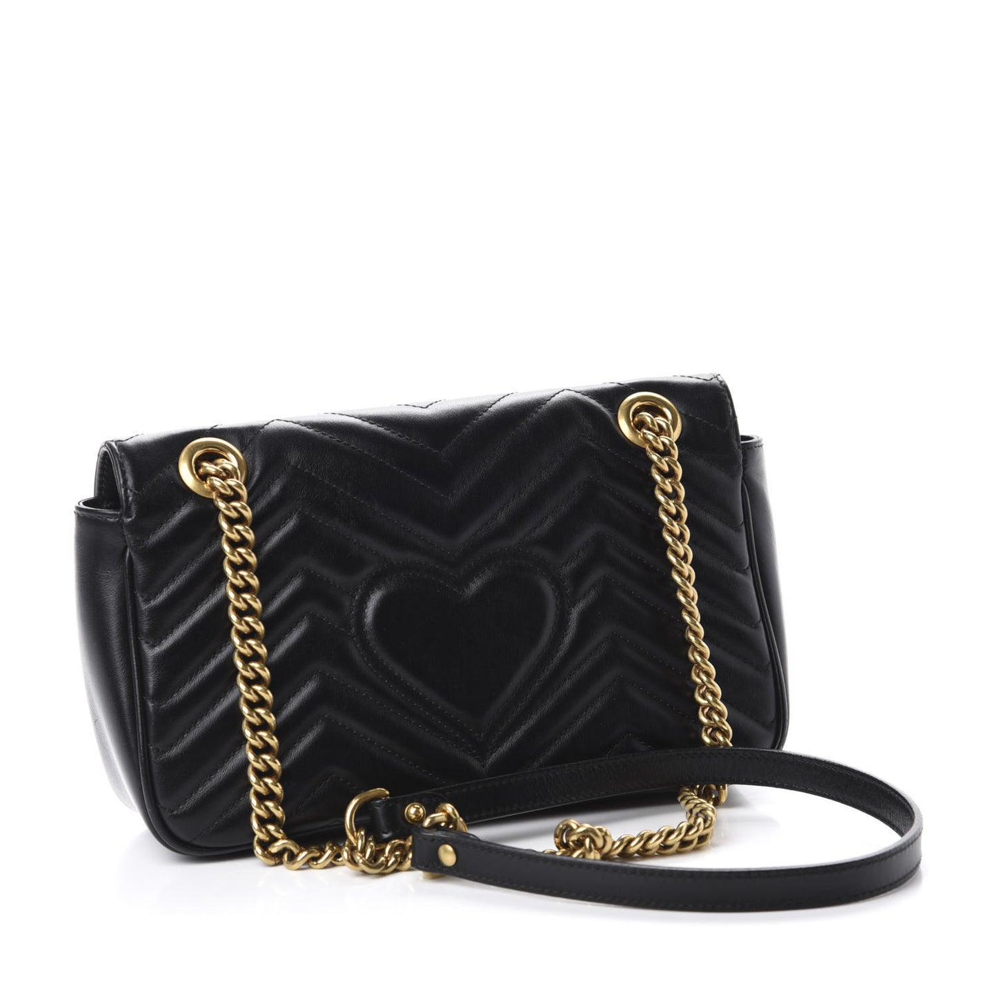 Calfskin Matelasse Small GG Marmont Shoulder Bag Black