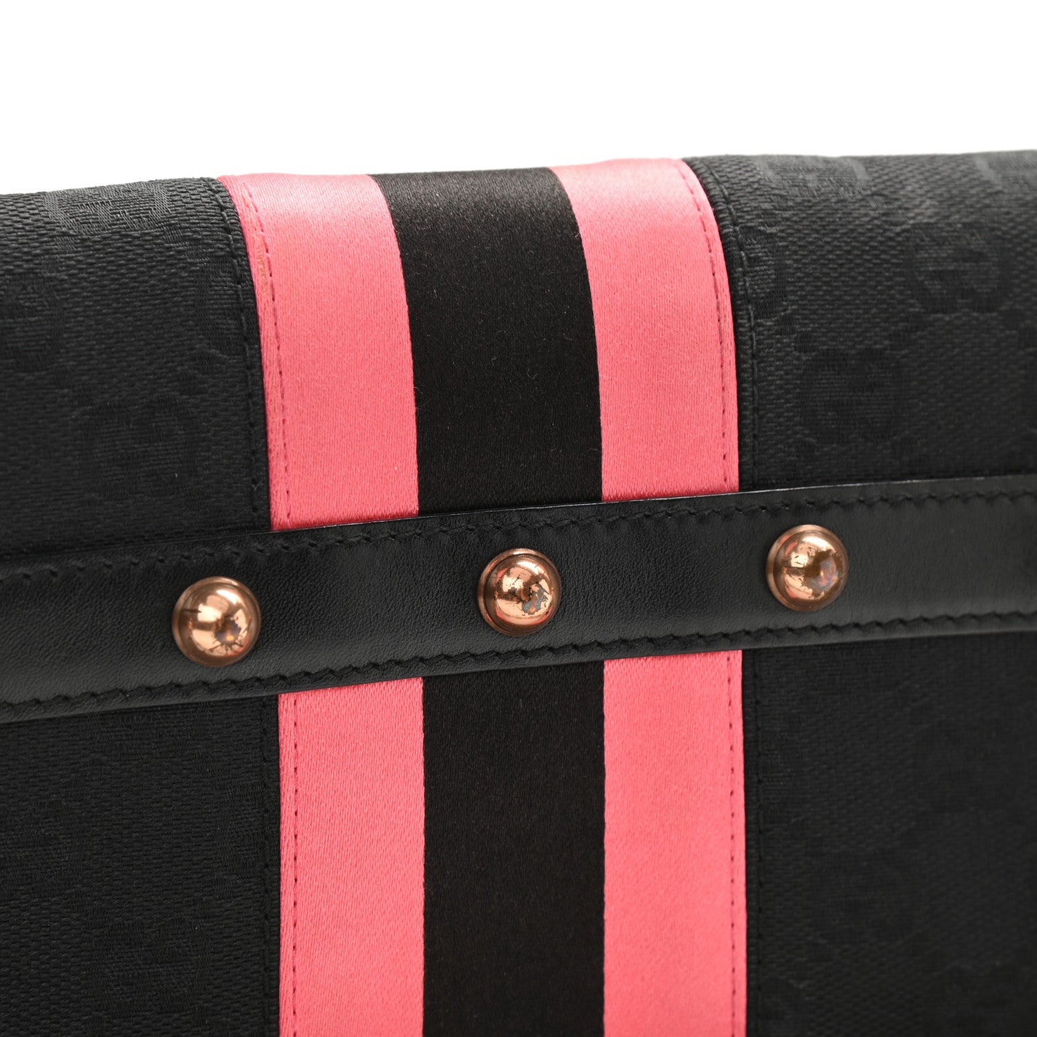 Gucci Monogram Horsebit Web Clutch Black 12 of 13