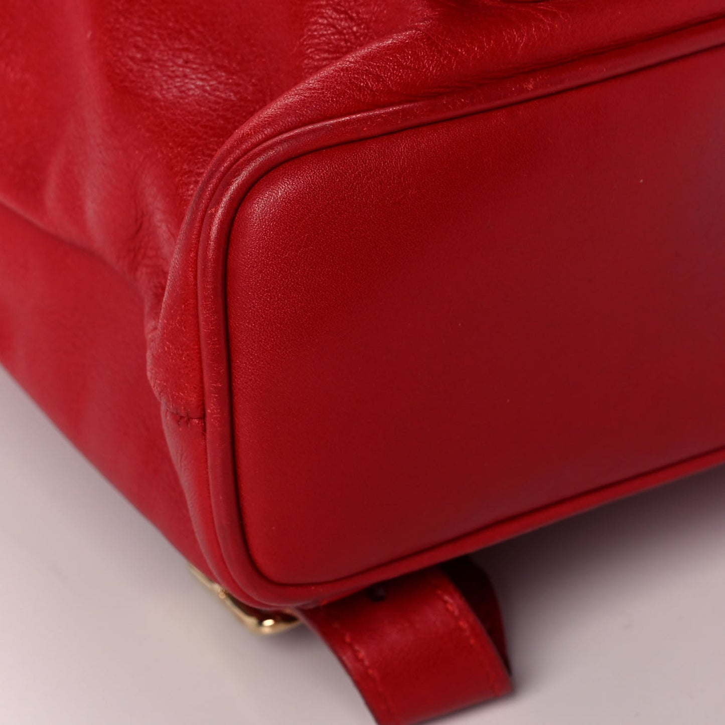 Calfskin Bamboo Mini Backpack Red
