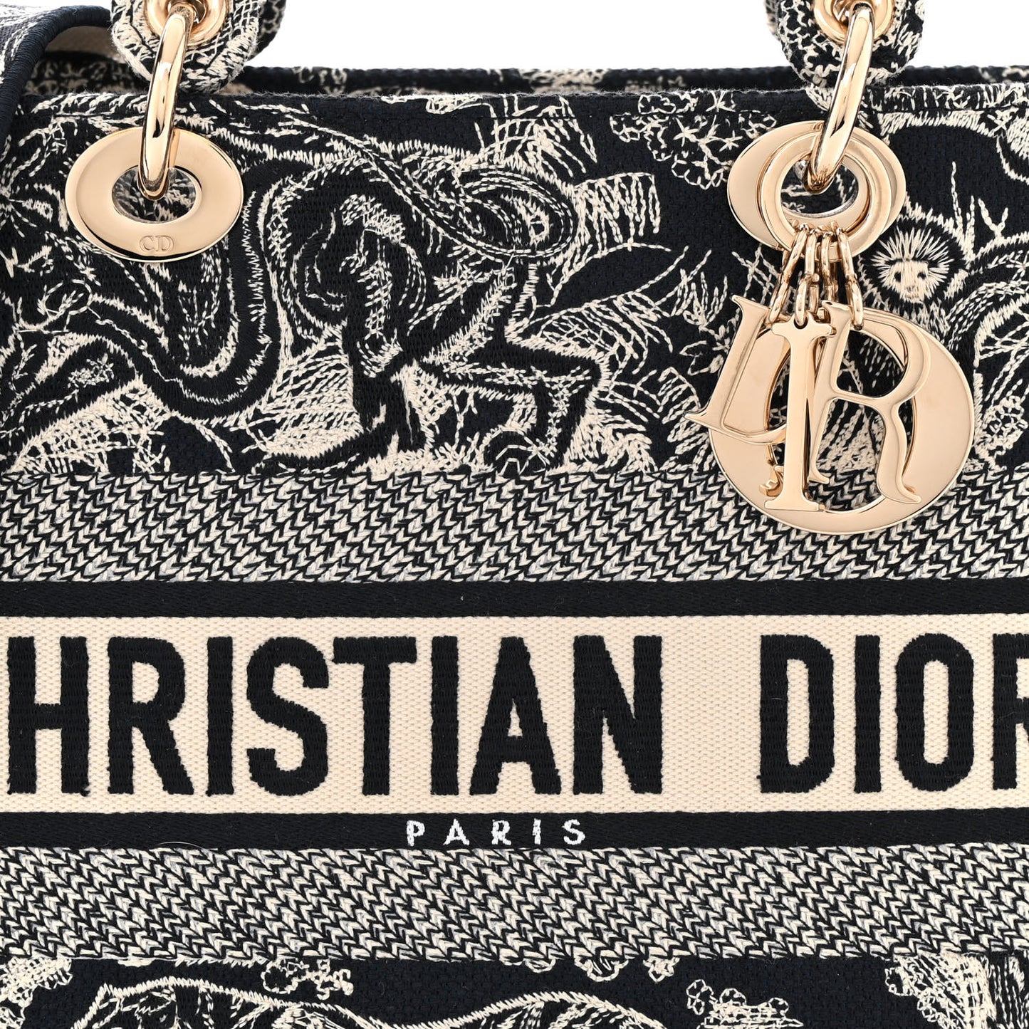 Toile de Jouy Embroidered Large Lady D-Lite Navy