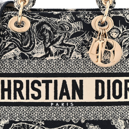 Christian Dior Toile de Jouy Embroidered Large Lady D-Lite Navy 8 of 10