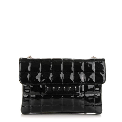 Chanel Patent Square Stitched Keyboard Flap Clutch Black 1 of 9
