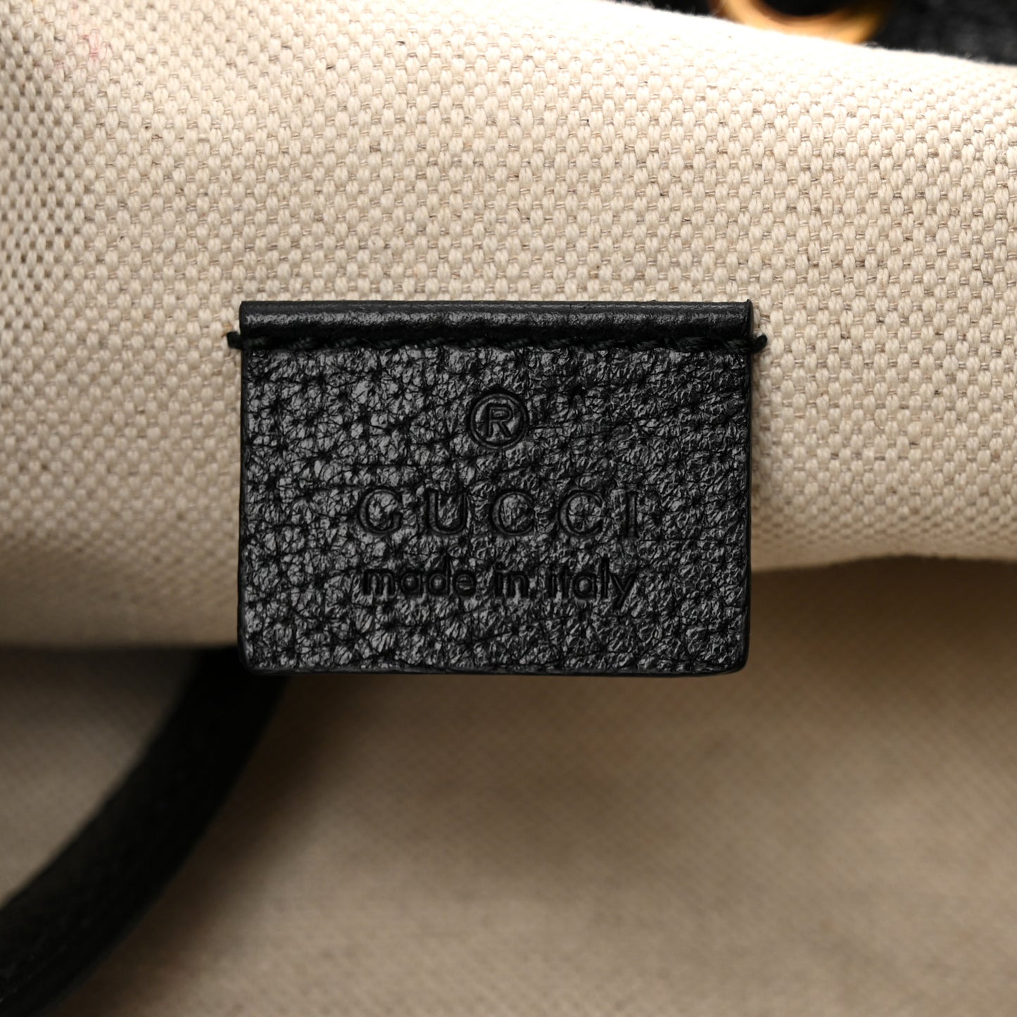 Velvet GG Monogram Textured Calfskin Web Bucket Bag Red Cipria Black