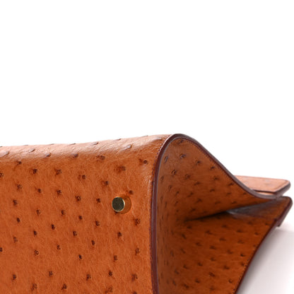 Hermes Ostrich Muzo Shoulder Bag Gold 10 of 12