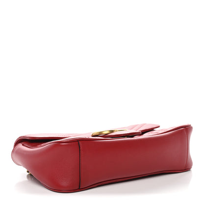 Gucci Calfskin Matelasse Small GG Marmont Shoulder Bag Hibiscus Red 4 of 13
