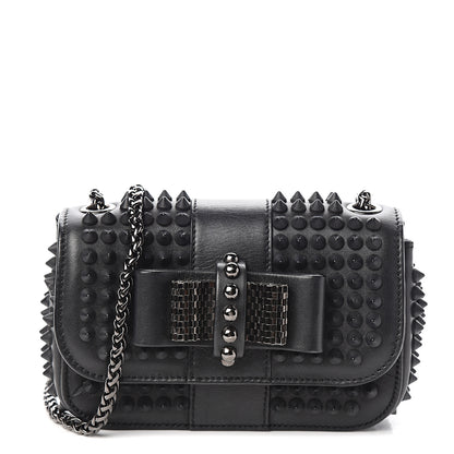 Christian Louboutin Calfskin Spikes Sweety Charity Crossbody Bag Black 1 of 10