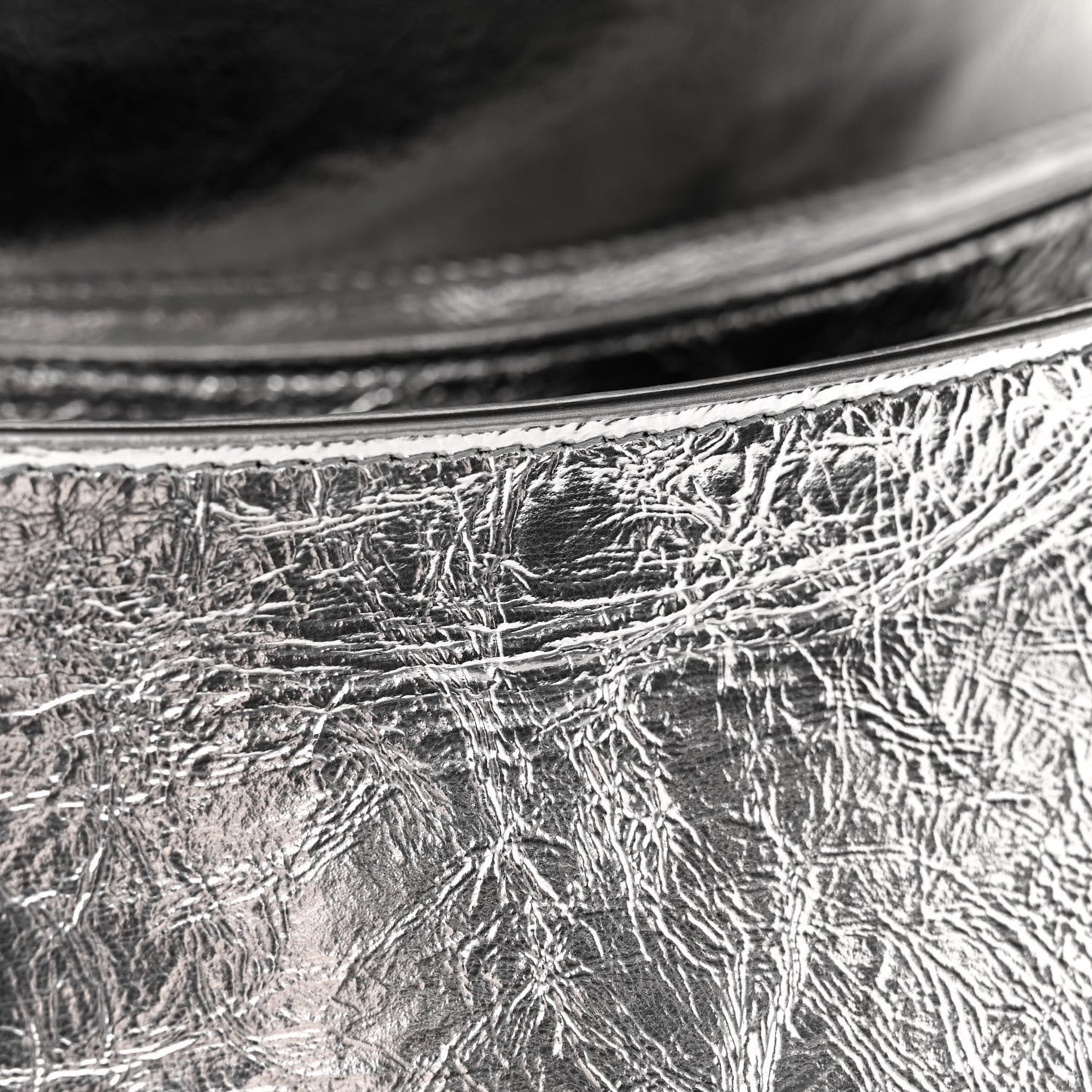 Smooth Metallic Calfskin Large Lindsay Shoulder Bag Silver