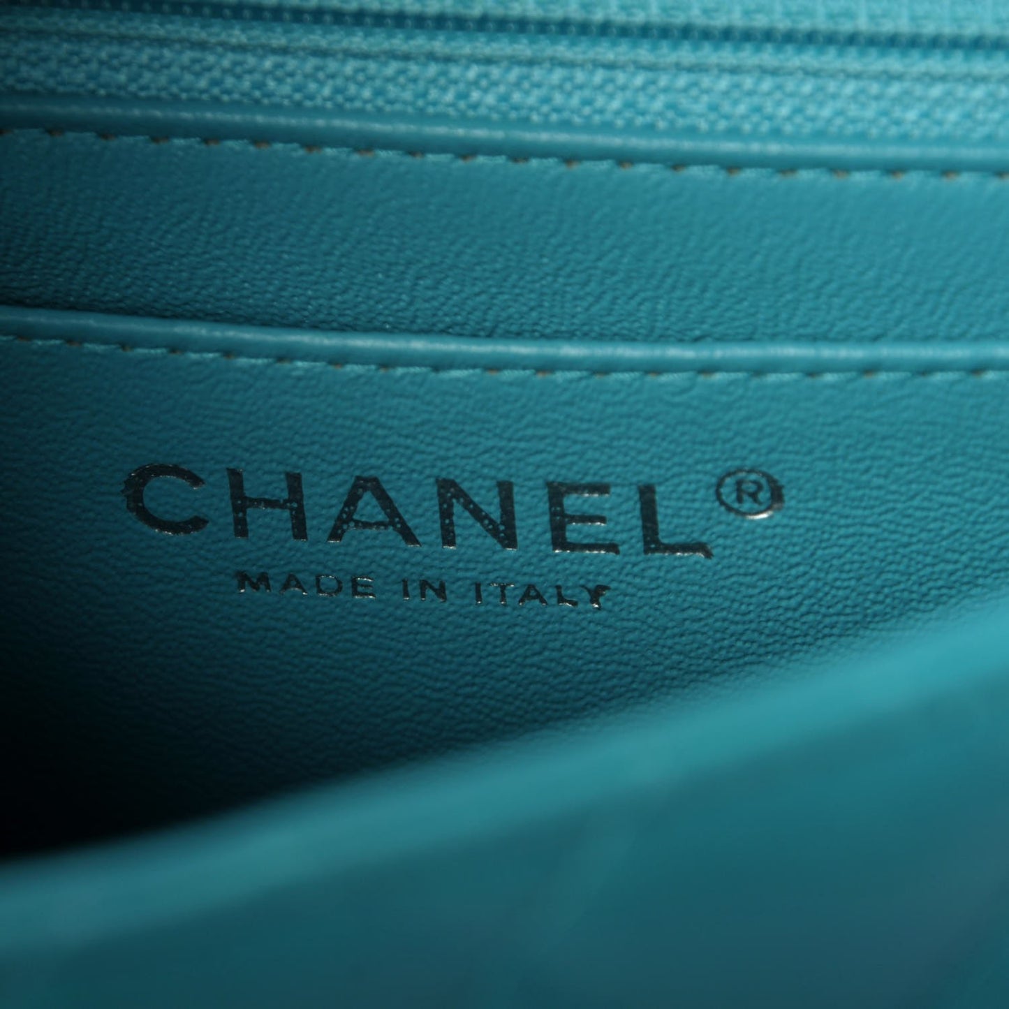 Lambskin Quilted Mini Square Flap Turquoise