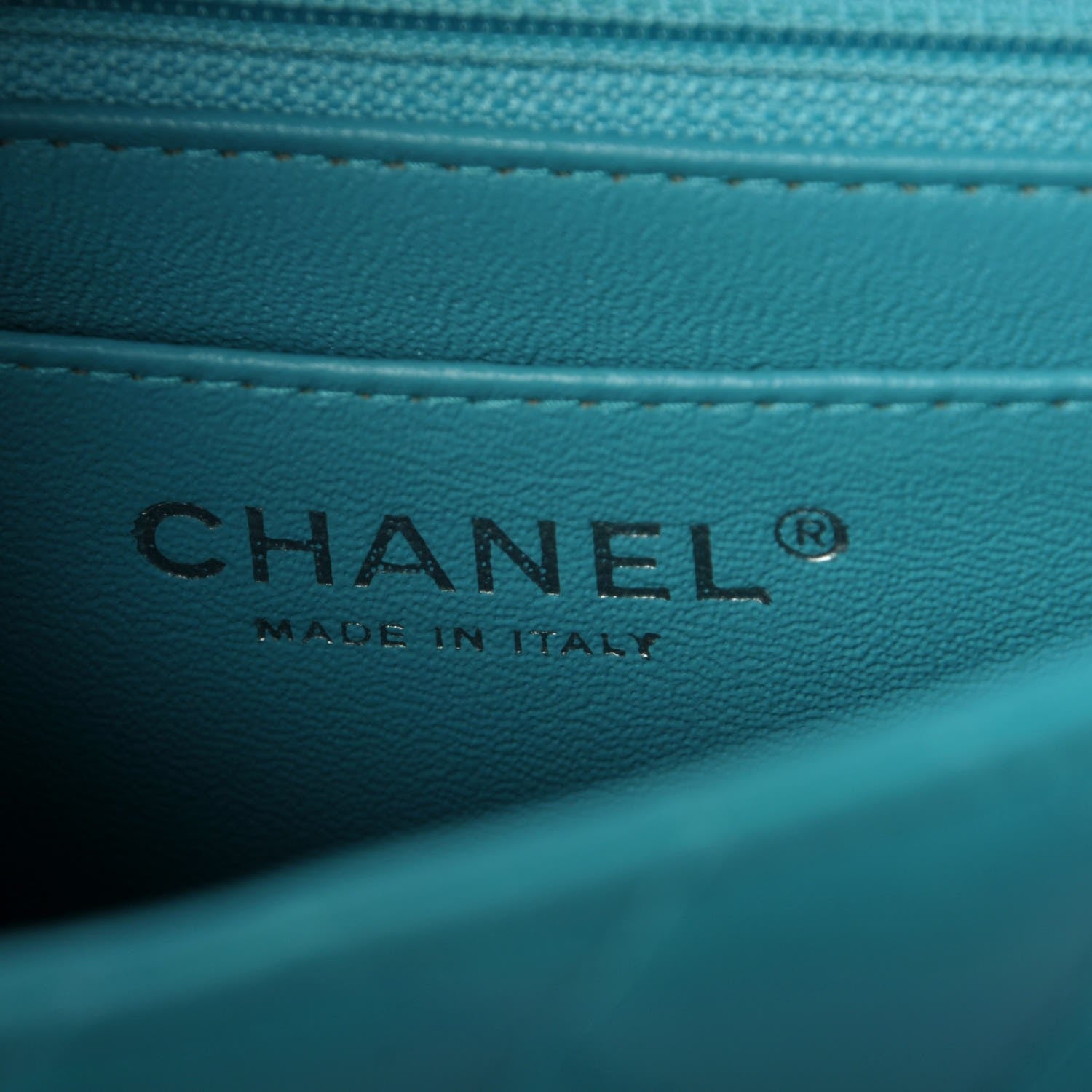 Chanel Lambskin Quilted Mini Square Flap Turquoise 6 of 7
