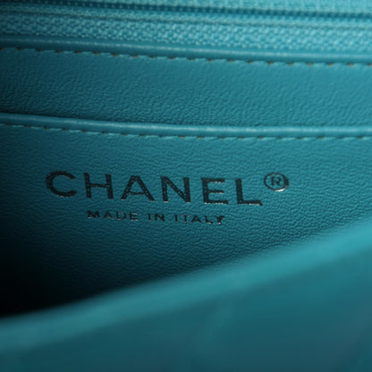 Chanel Lambskin Quilted Mini Square Flap Turquoise 6 of 7