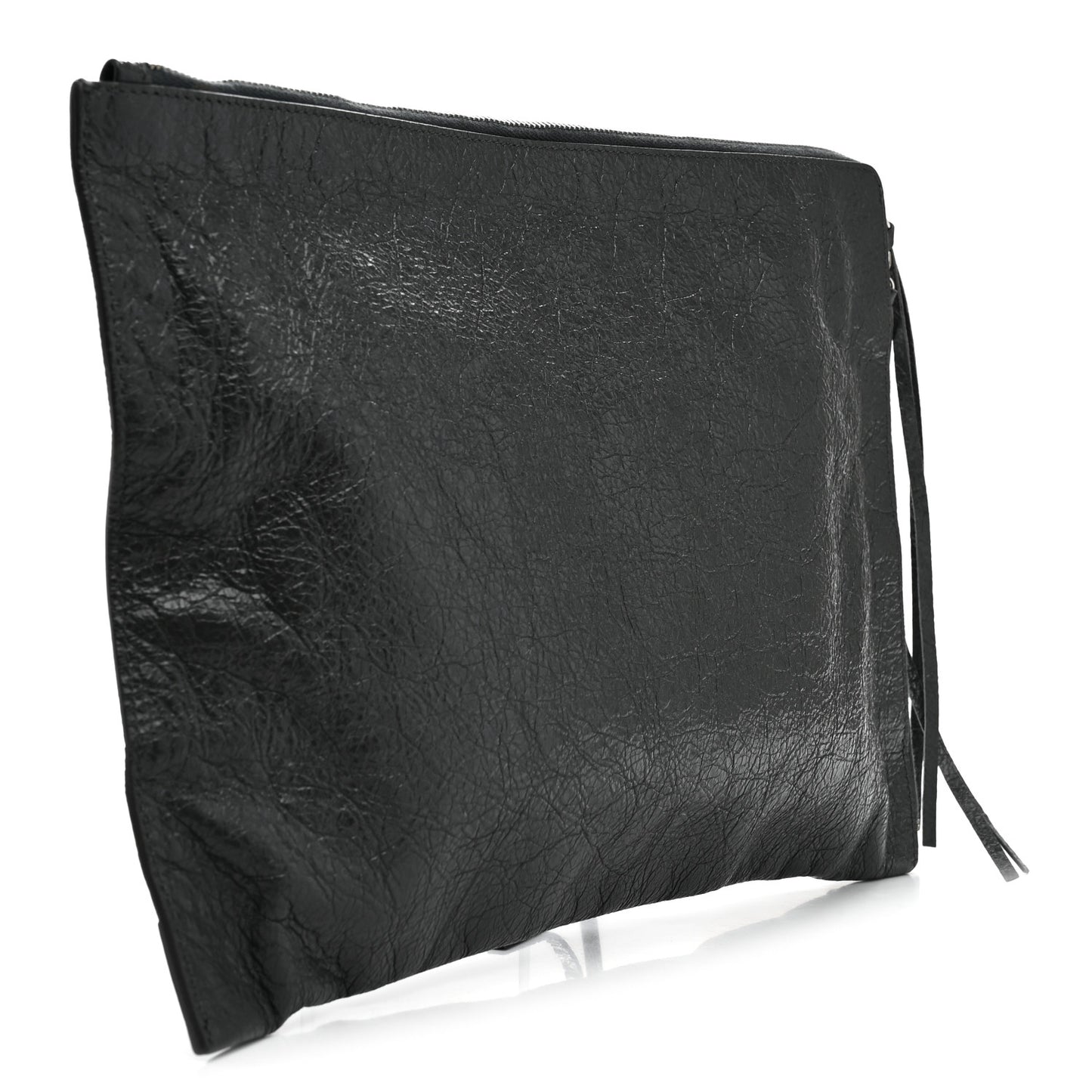 Agneau Classic Hardware Small Pouch Gris Fossile