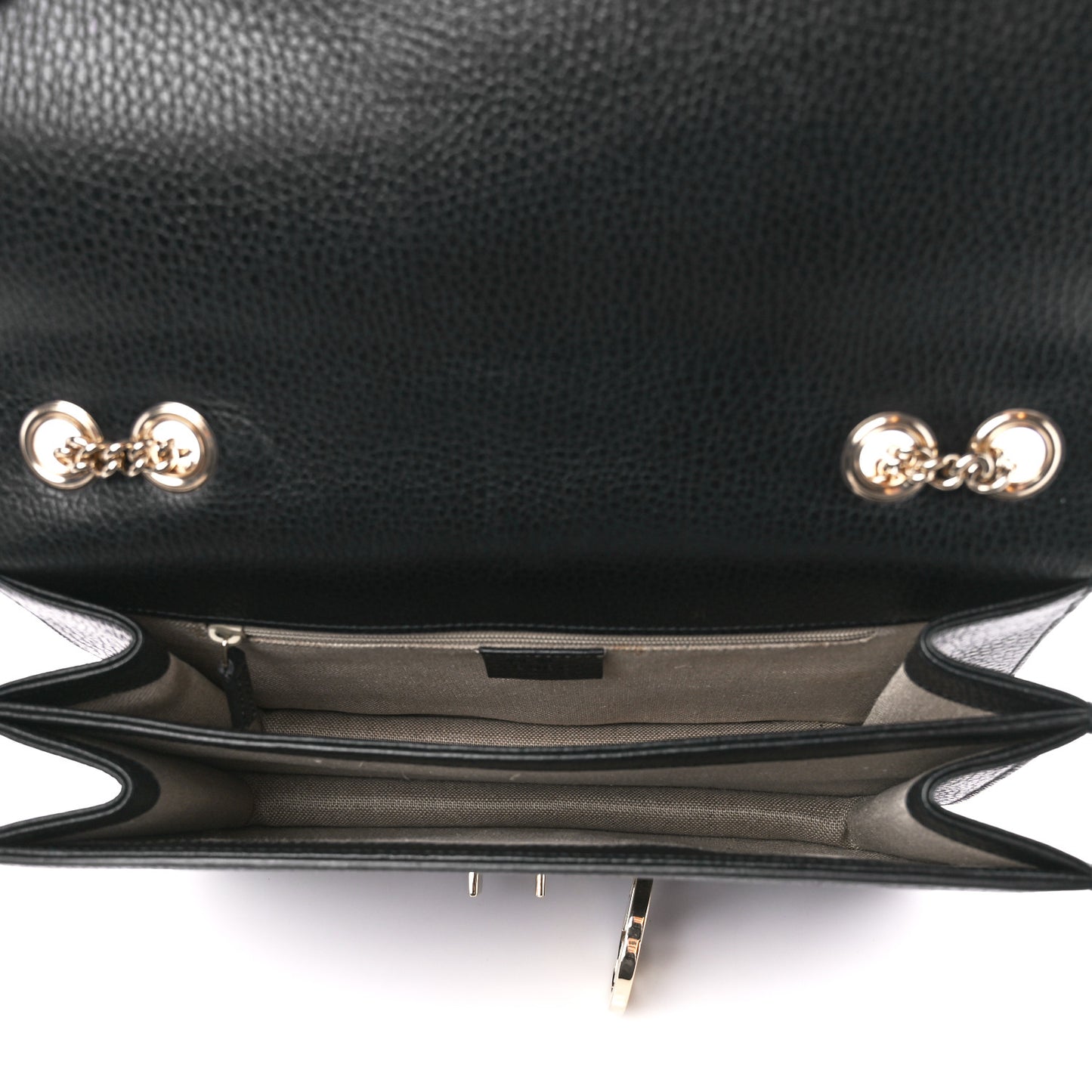 Dollar Calfskin Interlocking G Chain Wallet Black