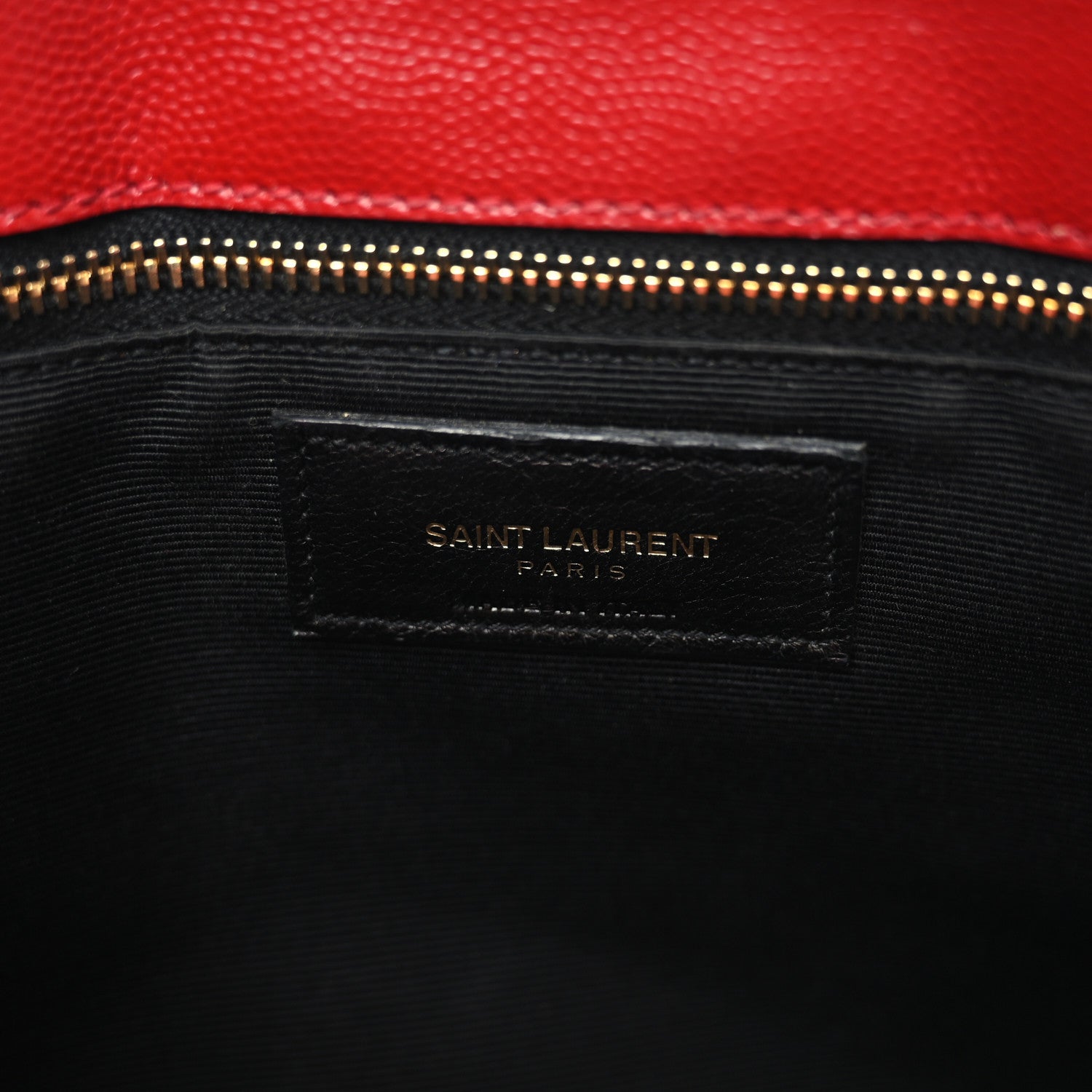Saint Laurent Grain De Poudre Matelasse Chevron Large Monogram Shopping Bag Red 6 of 10