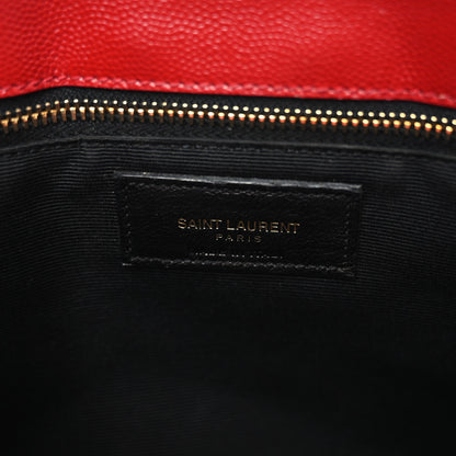 Saint Laurent Grain De Poudre Matelasse Chevron Large Monogram Shopping Bag Red 6 of 10