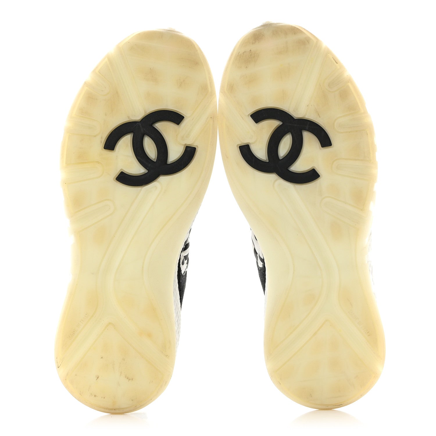 Chanel Nylon Suede Calfskin Printed Sneakers 38 White Black 5 of 14
