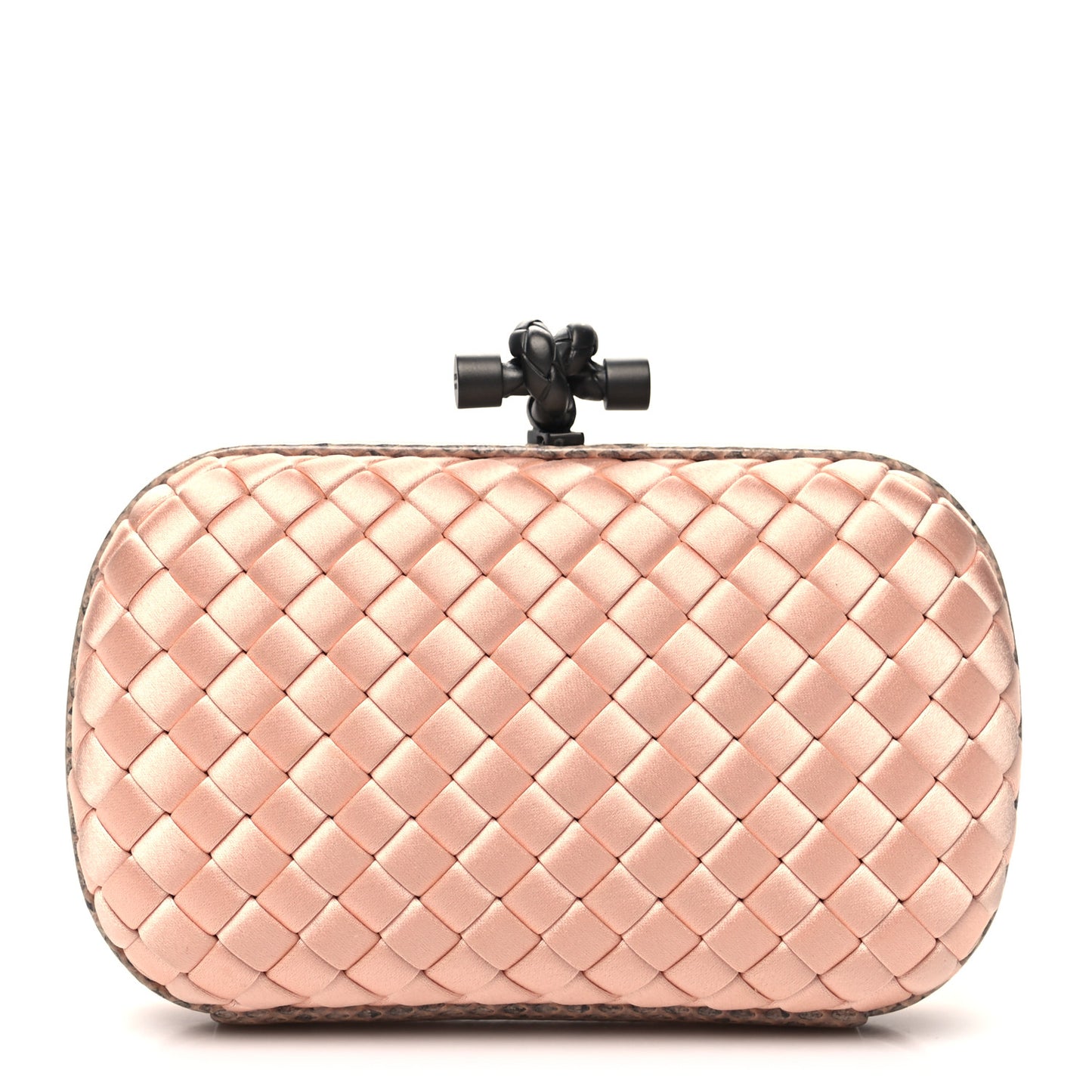 Satin Intreccio Impero Ayers Knot Clutch Flamingo